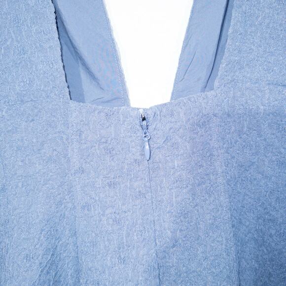 NWT WeWoreWhat Grey Blue Textured Knit V-Neck Mini Dress Size 6 - Picture 8 of 8